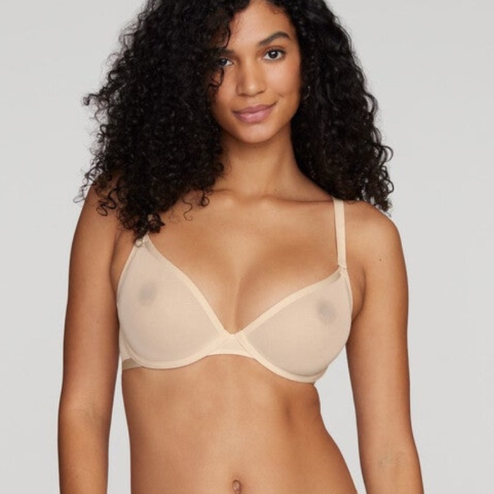 CUUP The Plunge Mesh Bra in Pearl 36E